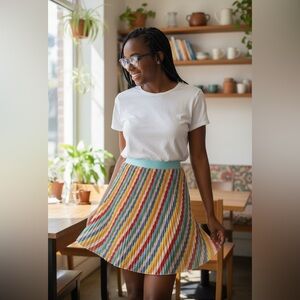 LuLaRoe Multicolor Striped‎ Skirt